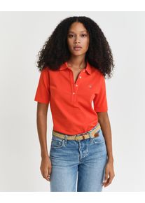 Gant Damen Poloshirt "SLIM SHIELD KA PIQUE POLO"orange rot, Basic, Gr. XXL, Piquu00e9, Obermaterial: 100% Baumwolle, Shirts, mit grafischer
