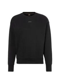 Sweatshirt BOSS ORANGE ""C_Eteia_5"", Damen, Gr. M, schwarz (schwarz 001), Strick, Obermaterial: 100% Baumwolle, unifarben, casual, oversize, Langarm Bündchen, Sweatshirts, oversized geschnitten, BOSS Logo