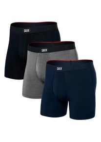 SAXX Vibe Xtra Boxer Brief Fly 3-Pack Kunstfaserunterwäsche Men (Gr L |blau)