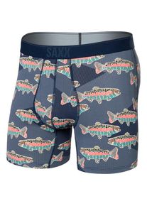 SAXX Quest Quick Dry Mesh Boxer Brief Fly Kunstfaserunterwäsche Herren Freizeit (Gr XXL |blau)