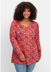 sheego by Joe Browns Große Größen Longshirt mit Blümchen-Alloverdruck Gr. 44/46 rot bedruckt von sheego für Damen