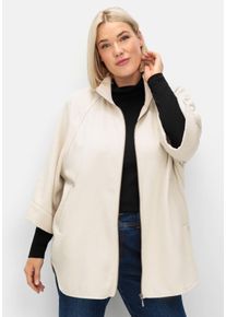 Große Größen Cape-Jacke mit 3/4-Arm, mit Wolle Gr. 54 braun von sheego für Damen