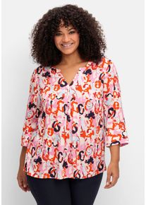 Große Größen Tunika mit 3/4-Arm und Alloverprint Gr. 44 pink bedruckt von sheego für Damen