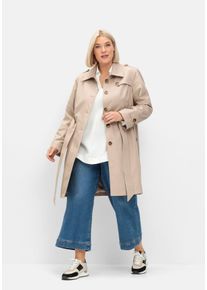 Große Größen Trenchcoat in wasserabweisender Qualität Gr. 58 braun von sheego für Damen