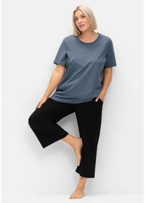 Große Größen Yogahose in 7/8-Länge, aus Funktionsmaterial Gr. 46 schwarz von sheego für Damen