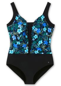 Große Größen Badeanzug mit Blumenprint, stark formend Gr. 44B schwarz geblümt von sheego für Damen