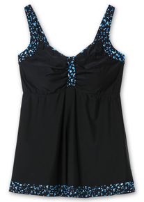 Große Größen Tankini-Top in Longform, mit Pünktchenprint Gr. 42D schwarz von sheego für Damen