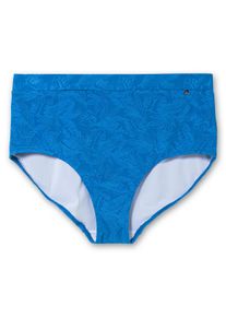 Große Größen Hohe formende Bikinihose mit Blumen-Struktur Gr. 48 blau geblümt von sheego für Damen