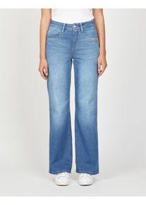 Gang Damen Weite Jeans "94AMELIE WIDE"bahamas blau, casual, Gr. 30, Denim/Jeans, Obermaterial: 95% Baumwolle, 4% Polyester, 1% Elasthan, Jeans