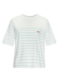 Lascana Damen T-Shirtweiß, hellblau gestreift, casual, Gr. 44, gestreift, Jersey, Obermaterial: 100% Baumwolle, Shirts, mit Streifen, Kurzarmshirt