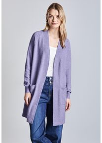 Street One Damen Strickjackeviola lila meliert, casual, Gr. 44, unifarben, Web, 37% Baumwolle, 34% Polyacryl, 26% Polyester, 3% Elasthan,