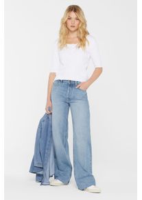 Damen Weite Jeanssalt pepper blau, casual, Gr. 26, SENSES.THE LABEL, Abriebeffekte, Material: 100% Baumwolle, Jeans, mit hoher Leibhöhe