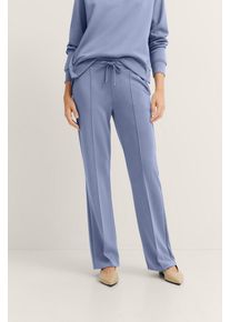 Bugatti Damen Stoffhose360, blau, casual, Gr. L, unifarben, 65% Modal, 30% Polyester, 5% Elasthan, Hosen, mit elastischem Bund