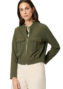 Zero Damen Jackenblazer "Zero Sweatjacke mit Klappentaschen"deep depths, casual, Gr. 44, unifarben, Sweatware, Obermaterial: 96% Polyester, 4%