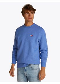 Tommy Jeans Herren Sweatshirt "TJM REG BADGE CREW EXT"tempo blau melange, casual, Gr. M, unifarben, Sweatware, Obermaterial: 100% Baumwolle,
