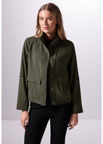 Damen Cargojackeolive drab grün, casual, Gr. 46, STREET ONE STUDIO, unifarben, Stoff, Obermaterial: 93% Viskose, 7% Polyester; Futter: 100%