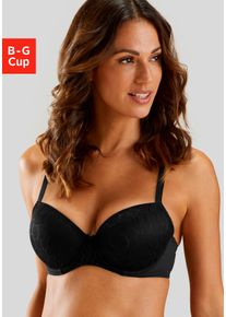Lascana Damen Schalen-BH "Chiara", Gr. 80, schwarz, Spitze, Trikot, Obermaterial: 85% Polyamid (TACTEL), 15% Elasthan (LYCRA), modisch, BHs, mit