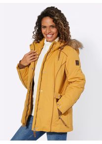 Casual Looks Damen Steppjacke, gelb, Gr. 20, unifarben, 50% Polyester, 37% Baumwolle, 13% Polyamid, Kunstpelz:80% Polyacryl, 20% Polyester, Jacken