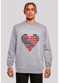 F4NT4STIC Herren Sweatshirt "I love you 01001001 Binary Code Herz Valentinstag", grau, casual, Gr. L, Obermaterial: 50% Baumwolle, 50% Polyester,