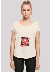 F4NT4STIC Damen T-Shirt "Lips like sugar retro fashion Valentinstag", weiß, casual, Gr. S, Obermaterial: 100% Baumwolle, Shirts, Premium Qualität
