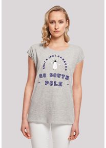 F4NT4STIC Damen T-Shirt "Pinguin Knut & Jan Hamburg", grau, casual, Gr. 4XL, Obermaterial: 100% Baumwolle, Shirts, Print