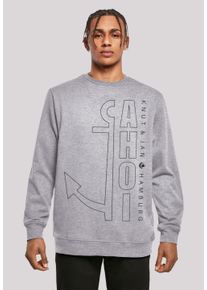 F4NT4STIC Herren Kapuzenpullover "Ahoi Anker Outlines Knut & Jan Hamburg", grau, casual, Gr. M, Obermaterial: 50% Baumwolle, 50% Polyester, Pullover,