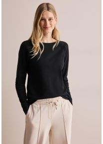 Cecil Damen Strickpullover, schwarz, casual, Gr. XL, Strukturmuster, Web, 100% Baumwolle, Pullover, aus reiner Baumwolle