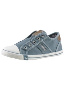 Mustang Shoes Damen Slip-On Sneaker, Gr. 39, blau, Textil, Lederimitat, sportlich, Schuhe, Slipper, Sommerschuh, Freizeitschuh mit praktischem
