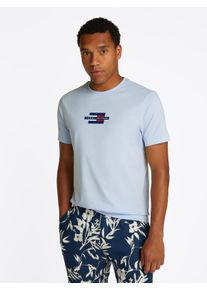 Tommy Hilfiger Herren Kurzarmshirt "FLAG BOX TEE", blau, Gr. M, Single Jersey, Obermaterial: 100% Baumwolle, Shirts, Mit Rundhalsausschnitt