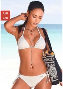 Buffalo Damen Triangel-Bikini "Romance", beige, Gr. 34, strukturiert, unifarben, Polyamid, Bikini-Sets, mit modischer Struktur