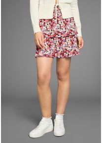 Laura Scott Damen Jerseyrock, bunt, feminin, Gr. 34, geblümt, bedruckt, Single Jersey, Obermaterial: 95% Viskose, 5% Elasthan, Röcke, in Stufenform