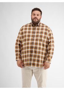 Lerros Herren Karohemd "Lerros Karohemd mit Fischgratstruktur", braun, Gr. 4XL, 100% Baumwolle, Hemden