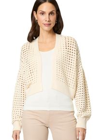Zero Damen Strickjacke "Zero Strickjacke mit Lochmuster", gelb, casual, Gr. 42, unifarben, Strick, Obermaterial: 50% Baumwolle (Organic), 50%