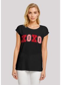F4NT4STIC Damen T-Shirt "xoxo Varsity College Valentinstag", schwarz, casual, Gr. XXL, Obermaterial: 100% Baumwolle, Shirts, Premium Qualität