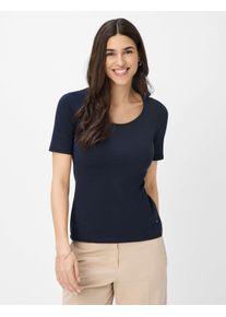Brax Damen Kurzarmshirt "Style CORA", blau, Gr. 40, 47% Baumwolle, 47% Modal, 6% Elasthan, Shirts