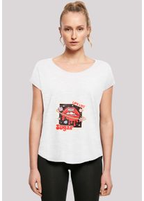 F4NT4STIC Damen T-Shirt "Lips like sugar retro fashion Valentinstag", weiß, casual, Gr. M, Obermaterial: 100% Baumwolle, Shirts, Premium Qualität
