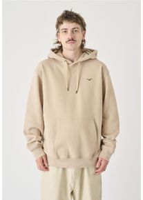 Cleptomanicx Herren Kapuzensweatshirt "Ligull Boxy", braun, casual, Gr. L, bestickt, 100% Baumwolle, Sweatshirts, In lässigem Schnitt
