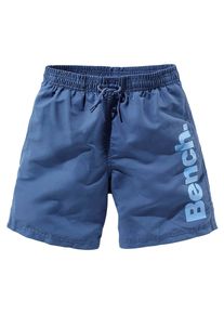 Bench. Kinder Badeshorts, blau, Gr. 110, unifarben, Microfaser, Polyester, Badehosen, mit trendigem Logoschriftzug