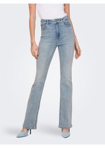 Only Damen Bootcut-Jeans "ONLMILA HW FLARED DNM BJ837 NOOS", blau, modisch, Gr. 32, unifarben, Denim/Jeans, Obermaterial: 94% Baumwolle, 4%