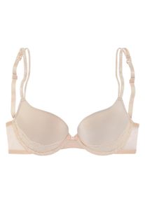 Vivance Damen T-Shirt-BH "Noemi", Gr. 70, beige, Microtouch, Spitze, Obermaterial: 60% Polyamid, 35% Polyester, 5% Elasthan, modisch, BHs, mit