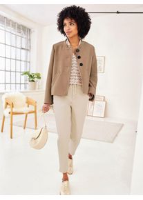 Heine Damen Jackenblazer "Blazer", braun, Gr. 46, 50% Polyacryl, 25% Polyester, 20% Wolle, 5% Sonstiges, Blazer