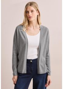 Cecil Damen Cardigan, grau, casual, Gr. XL, unifarben, Web, 60% Baumwolle, 40% Viskose, Strickjacken, im soften Baumwoll-Mix