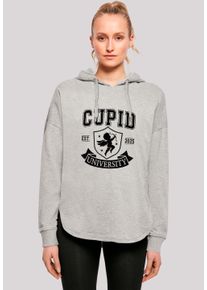 F4NT4STIC Damen Kapuzenpullover "Cupid University Valentinstag", grau, casual, Gr. M, Obermaterial: 100% Baumwolle, Pullover, Premium Qualität
