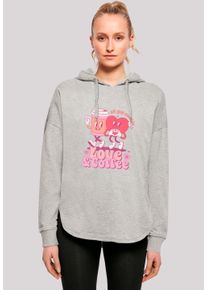 F4NT4STIC Damen Kapuzenpullover "Love and Coffe Valentinstag", grau, casual, Gr. M, Obermaterial: 100% Baumwolle, Pullover, Premium Qualität