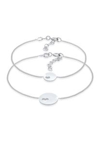 Elli Damen Schmuckset "Plättchen Herz Mutter Kind (2 tlg.) 925 Silber", OneSize, silber, Silber 925 (Sterlingsilber), Schmuck-Sets