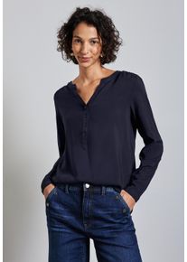 Street One Damen Langarmbluse, blau, casual, Gr. 46, unifarben, Stoff, 100% Viskose, Blusen, aus softer Viskose
