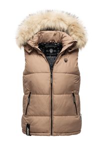 Marikoo Damen Steppweste "Eisflöckchen", grau, Gr. M, Obermaterial: 100% Polyester / Innenmaterial: 100% Polyester / Kunstfell: 90% Polyacryl, 10%
