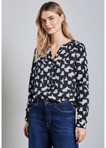 Street One Damen Langarmbluse, lila, casual, Gr. 42, gemustert, Stoff, 100% Viskose, Blusen, aus softer Viskose