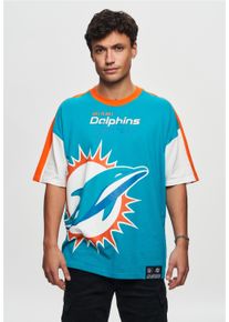 Recovered Herren T-Shirt "NFL Dolphins Miami Cut and Sew Oversized", blau, casual, Gr. M, bedruckt, 100% Baumwolle, Shirts, für alle Miami
