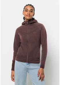 Jack Wolfskin Damen Fleecejacke "WALDSEE HOODED JKT W", lila, Gr. XS, OBERSTOFF 83% POLYESTER, 9% WOLLE, 8% ELASTHAN FUTTER 100% POLYESTER, Jacken